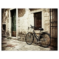 Designart 'bicikl sa torbom za kupovinu' pejzaž Photo Canvas Art Print