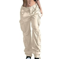 Teretni Pantalone Žene Street Hip Hop Stil Niskog Struka Trend Jednobojne Labave Udobne Streetwear Jogger