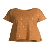 Tru Self ženska zlatna folija plus veličine plemenska štampana grafička majica