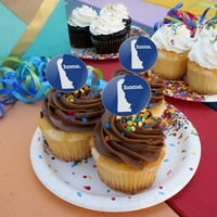 Delaware DE Home State Solid Navy Blue zvanično licencirani Cupcake Picks Toppers ukras Set od 6 komada