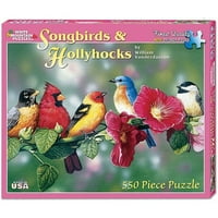 Bijeli Planinski Puzzle Songbirds & Hollyhocks Puzzle