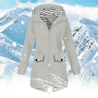 Hfyihgf klirens ženske skijaške jakne za jesen zima vodootporna vjetrovka s dugim kapuljačom plus veličina