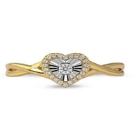 Imperial 10k žuto zlato 1 8CT TDW Diamond Heart Resise Ring