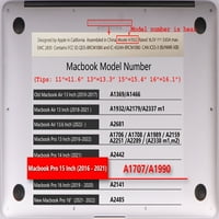 Kaishek Hard Shell COPT kompatibilan najnoviji MacBook Pro 15 s mrežnom ekranom Touch ID + crni poklopac