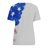 Sksloeg ljetni topovi za žene Patriotske majice za žene američka zastava majica grafički Tee USA Star