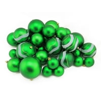39ct Božić zeleni mat i Glitter Shatterproof Božić Ball ukrasi 2 -4