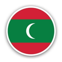 Okrugla maldivijska zastava naljepnica za zastavu - samoljepljivi vinil - otporan na vremenske prilike