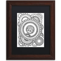 Zaštitni znak Likovna umjetnost krugovi 1 Umjetnost platna KCDoodleArt Black Matte, drveni okvir