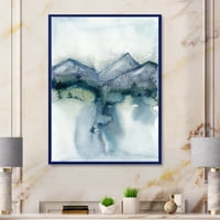 Minimalistički pejzaž planina snijeg i drveće uokvireno slikarstvo platno Art Print