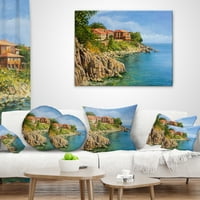 Designart plavo ljeto more - jastuk za bacanje pejzažnog slikanja-18x18