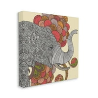 Stupell Industries Elephant Wildlife detaljni cvjetni uzorak Mandala oblikuje grafičku umjetničku galeriju