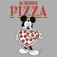 Boy's Mickey & Friends Mickey Mouse sve što Vam treba je Pizza grafički Tee Athletic Heather Medium