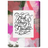 Wynwood Studio tipografija i Citati Wall Art Canvas Prints 'Happy Thoughts II' Inspirativni citati i izreke-Pink