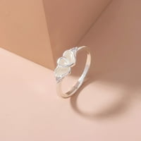 Prsten za žene dvostruki oblik srca Cirkon Luminous Love Girl ženski prsten