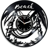 Dekoracija na plaži Zidni sat Ocean Art Beach Vinil Record Wall Clock Rođendan Poklon za muškarce Ljetni