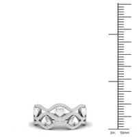 Imperial 1 5CT TDW Diamond 10k traka od bijelog zlata i srčani modni prsten