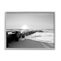 Stupell Indtries plaža Tide morska pjena pejzaž crno bijela fotografija, 24,dizajn Natalie Carpentieri