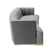 Modway obuhvata kanal s tufatinskom performansama baršunaste zakrivljene kaučem u sivoj boji