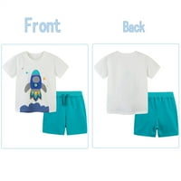 Baby Toddler Boys Casual Outfit Setovi kratka rukav majica i šorc za male dječake Cartoon Print ljetni