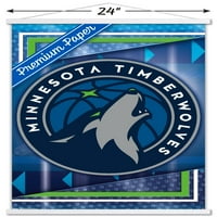 Minnesota Timberwolves - Logo zidni poster sa drvenim magnetskim okvirom, 22.375 34
