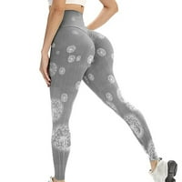 TAWOP ženske ležerne hlače za ispis visoke struke labave hlače yoga hlače bijele hlače za žene za žene