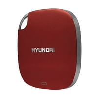 Hyundai 1TB Ultra prenosivi pohranjivanje podataka Brzi vanjski SSD, PC MAC mobilni - USB-C USB-A, dvostruki kablovski kabel, CANDY Apple Crveno - HTESD1024R