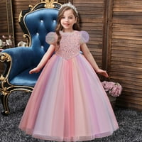 TODDLER Girl Tulle bez rukava princeze princeze Stranica za vjenčanje Prvi put rođendan Party Haljina