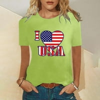 Košulje za žene Ležerne prilike Letter USA zastava Serbov Tee Plus Veličina labavih opremljenih bluze