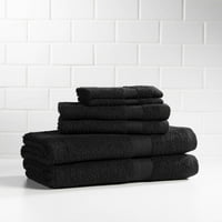 Baltic posteljina UltraSaspun pamučna ručnik za kupanje, crna
