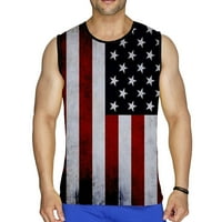 Muške Casual američka zastava Tank Tops 4. jul Dan nezavisnosti SAD Zastava majica bez rukava teretana