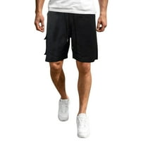 Ljetni muškarci Modni sportski teretni hlače ravno noga labave kratke hlače za hlače za plažu crne l