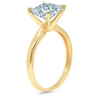 0. ct sjajan princeza rez jasno simulirani dijamant 18k žuto zlato Solitaire prsten SZ 8.5
