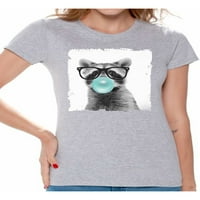 Awkward Styles rakun Žvakaća guma T Shirt životinjska Odjeća T-Shirt za žene Funny Animal Lovers pokloni
