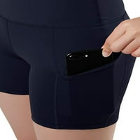Ženske pantalone za jogu kratke sportske atletske helanke sa džepovima uske elastične pantalone Biker