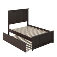 Madison krevet od pune drvene platforme sa odgovarajućim podnožjem i dvostrukim pendrekom u Espressu