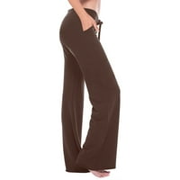 Hlače za žene Clearanc žene Vježba out helanke rastezljivi struk džepna joga teretana labave pantalone