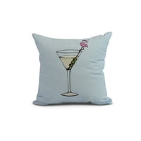 Jednostavno tratinčica, 18 18 martini staklo flamingo geometrijski print vanjski jastuk, blijedo plava