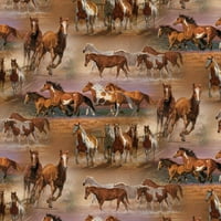 David Textiles Konji na terenu 44 pamučna tkanina