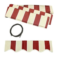 12'x8 'Zamjena uvlačenoj teniskoj tkanini, više prugasta crvena boja