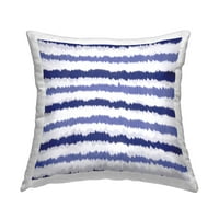 Stupell Industries Asimetrični plavi pruga uzorak ispisano bacanje jastuka dizajna Aralma