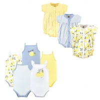 Hudson Baby Hert Girl Cotton Bodysuits i Rompers, 8-komad, žuti limun, 18-mjeseci