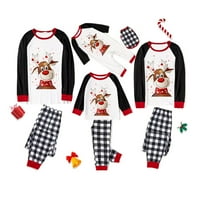 Hirigin božićne pidžame za obiteljski elk tiskani gornji i duge hlače koji odgovaraju obiteljskim božićnim