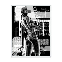 Designart 'crno-bijelo kiborg tijelo I' moderna uramljena platna zidna umjetnička štampa