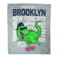 Super meko bacanje pokrivač Šareni fakultet New York Skater Dinosaur Brooklyn Vintage Tee Design Cool