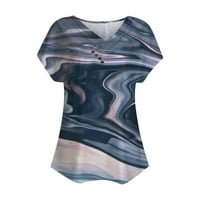 Skpblutn Ženske košulje Zimseni Falsul Casure Udobni vrhovi Ljetna moda V rect Gumb Geometrijski print