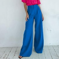 Efsteb ženske pantalone širokih nogavica sa džepovima široke pantalone Casual jednobojne udobne trendi