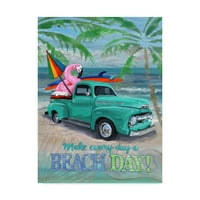 Zaštitni znak Likovna umjetnost 'dan plaže Flamingo' platnena Umjetnost Cindy Fornataro