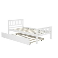 Bedstead drvene letvice potporni okvir za krevet s koritom i uzglavljem s platformom dvostruke veličine