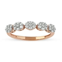 Imperial 10k Rose Gold 1 2CT TDW Diamond Cluster Ženski modni prsten