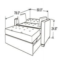 Serta Monroe Moderna sofa sa mesta za spavanje, ugljen siva tkanina